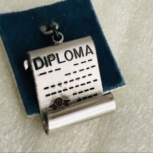 WELLS Sterling Silver Diploma Charm